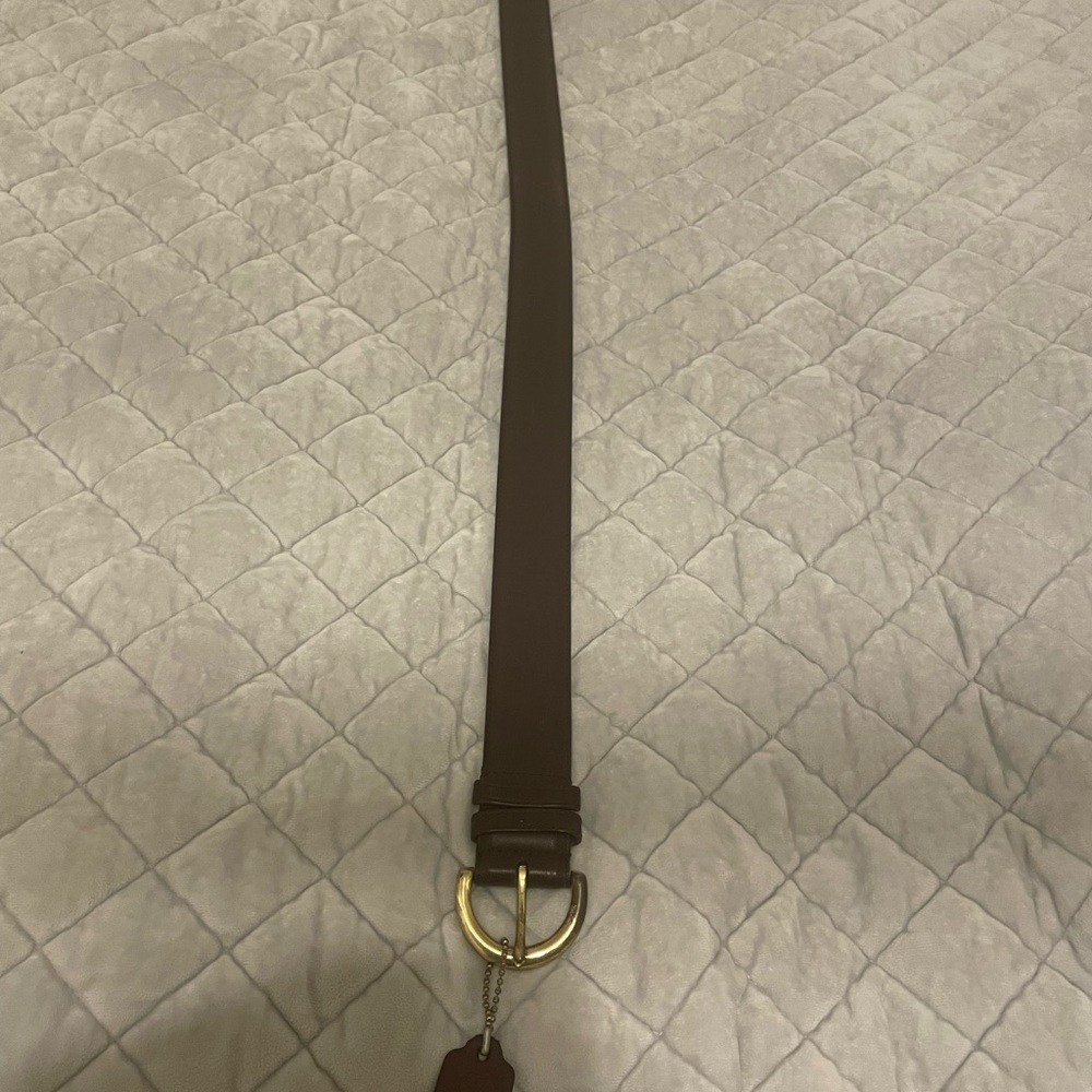 Coach Brown Belt with Gold Ring Buckle